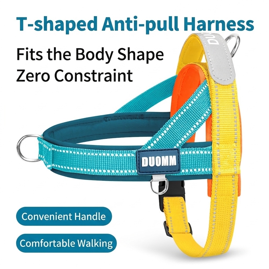 T-Style Anti-Pull Dog Harness - Lightweight Reflective Pet Vest