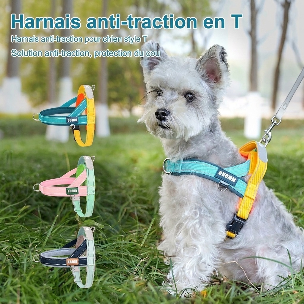 T-Style Anti-Pull Dog Harness - Lightweight Reflective Pet Vest