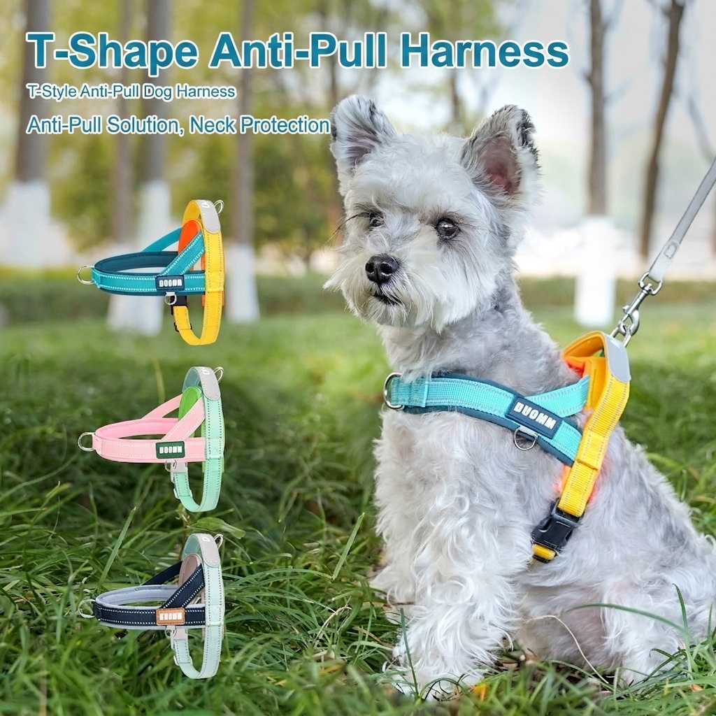 T-Style Anti-Pull Dog Harness - Lightweight Reflective Pet Vest