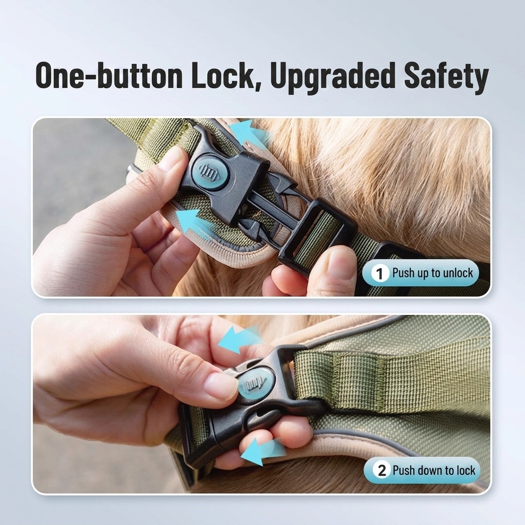 No-Pull Dog Harness with Reflective Straps & Adjustable Fit