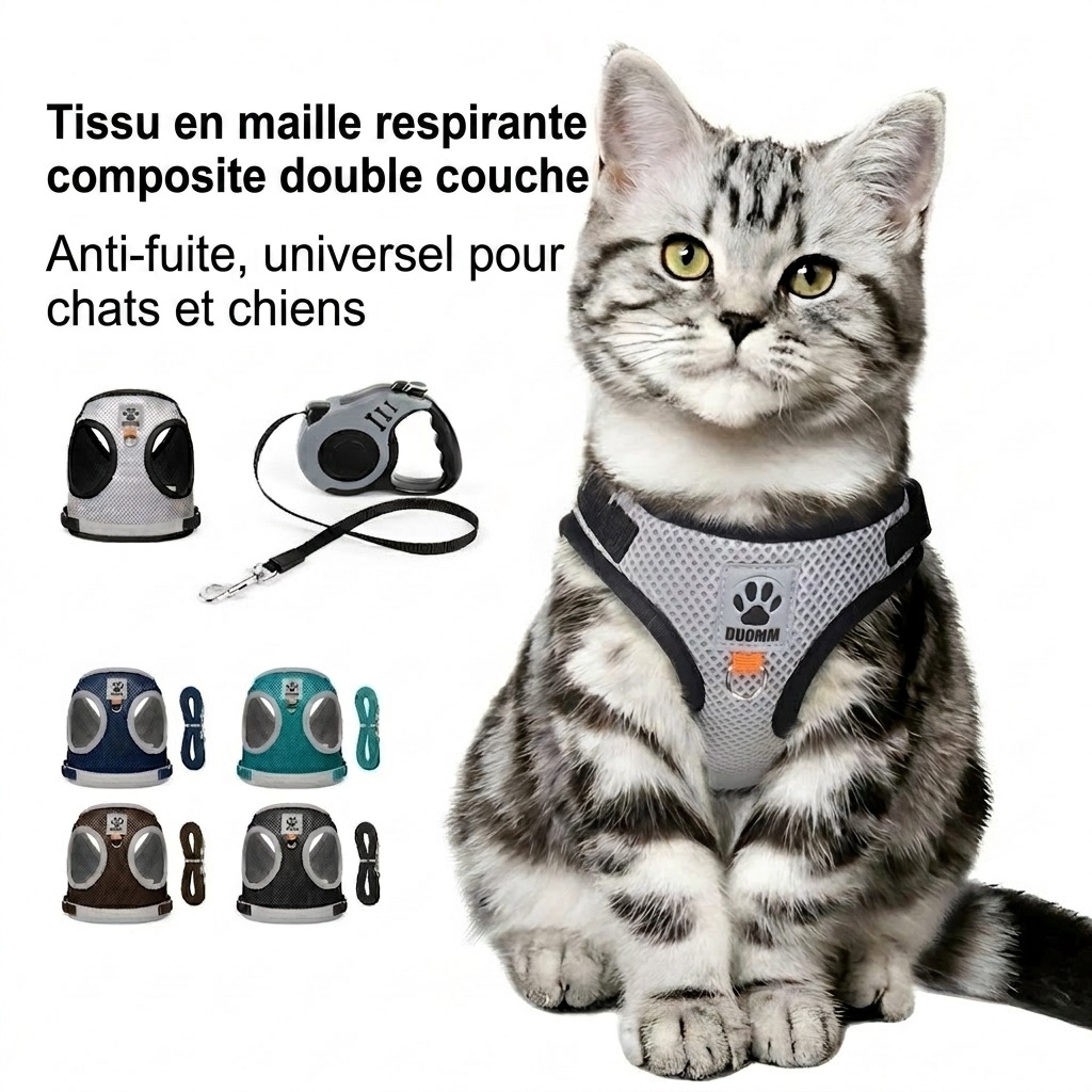 Breathable Mesh Pet Harness & Leash Set - Reflective Safety
