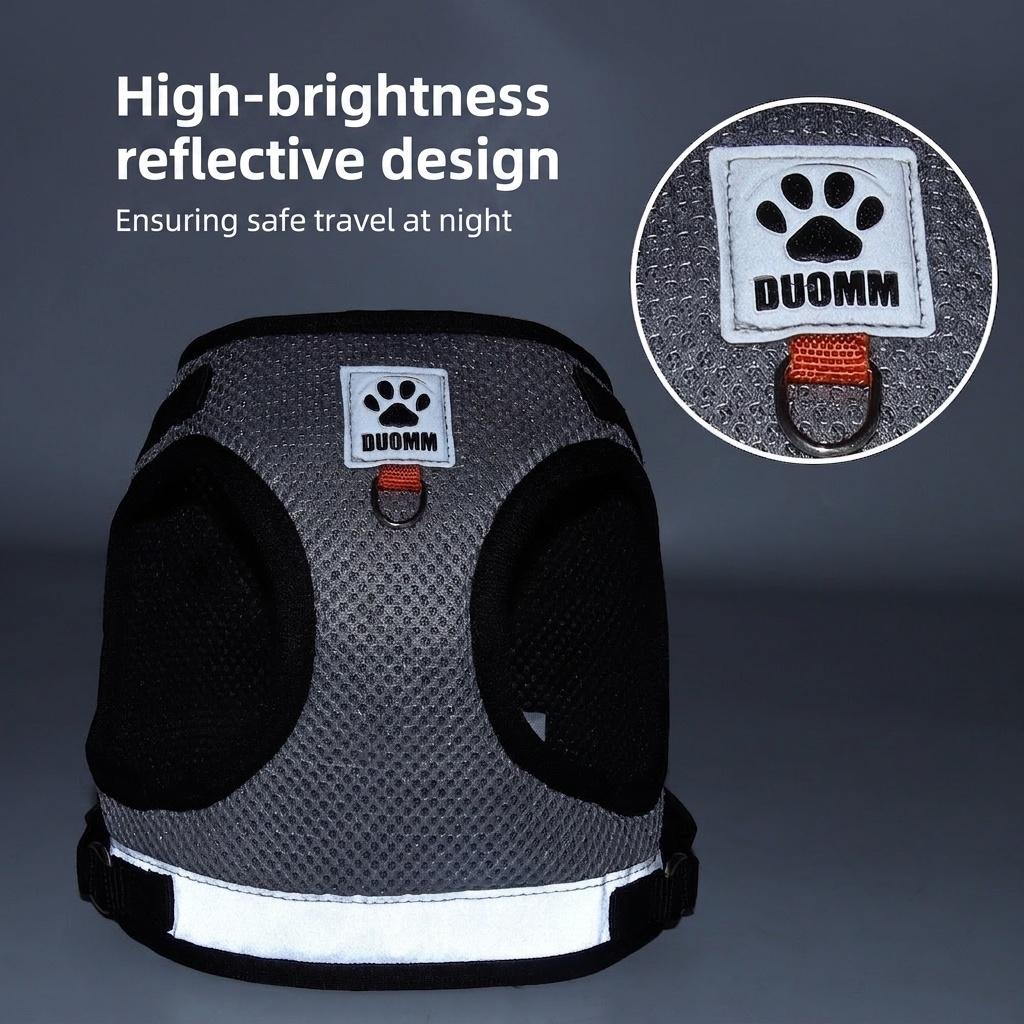 Breathable Mesh Pet Harness & Leash Set - Reflective Safety