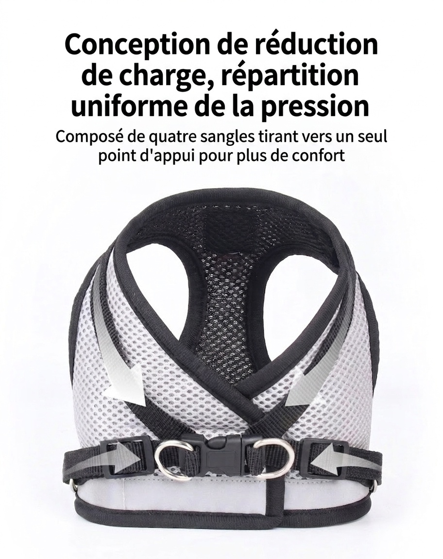 Breathable Mesh Pet Harness & Leash Set - Reflective Safety