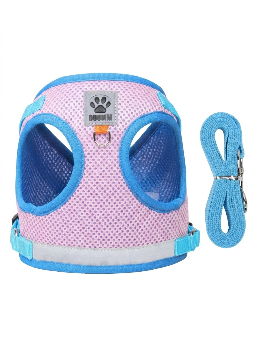 Breathable Mesh Pet Harness & Leash Set - Reflective Safety