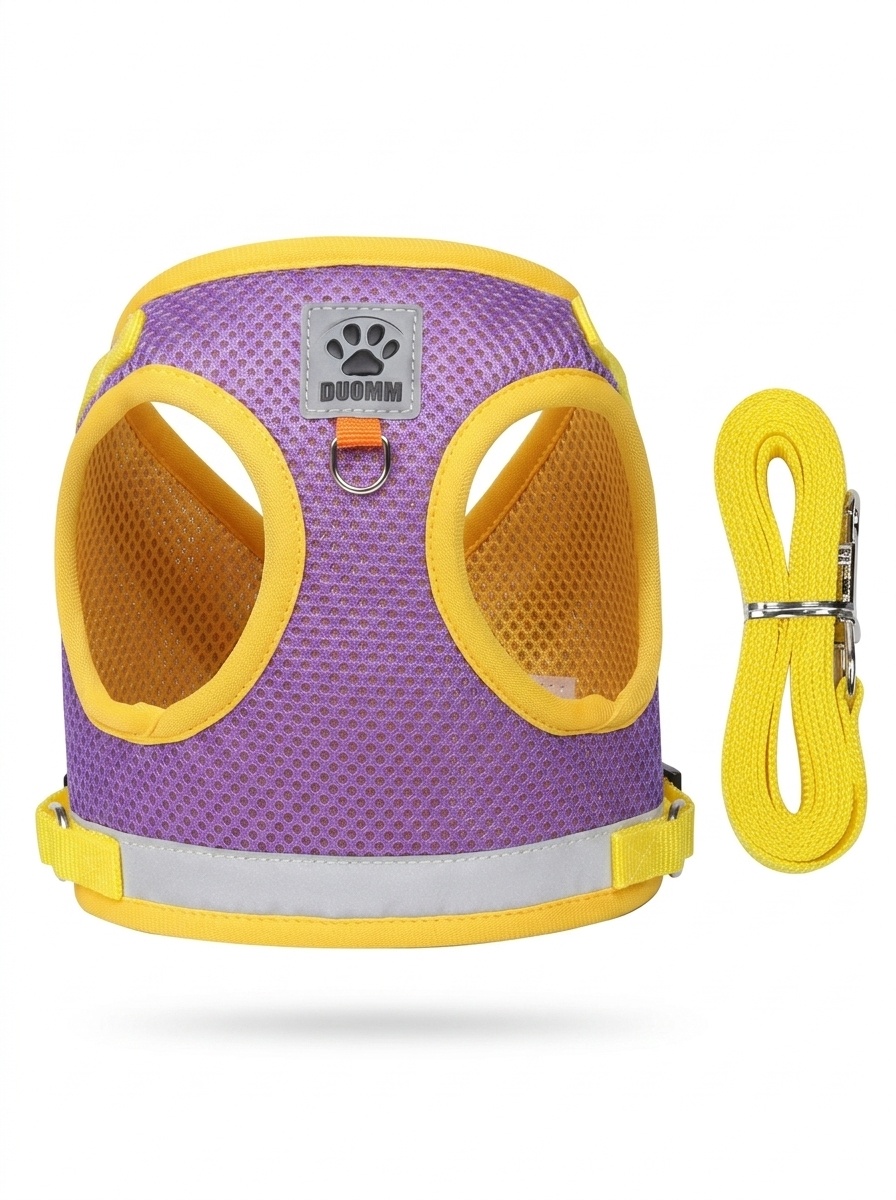 Breathable Mesh Pet Harness & Leash Set - Reflective Safety
