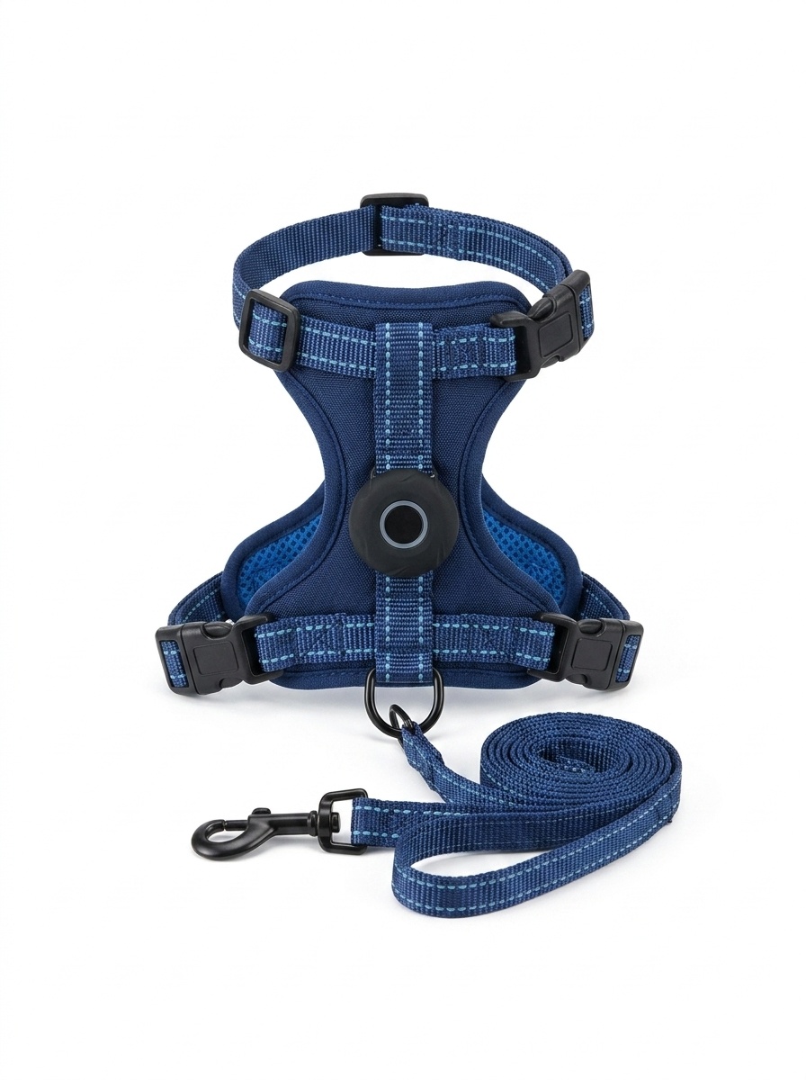 Anti-Escape Cat Harness & Leash Set with GPS Tracker Holder