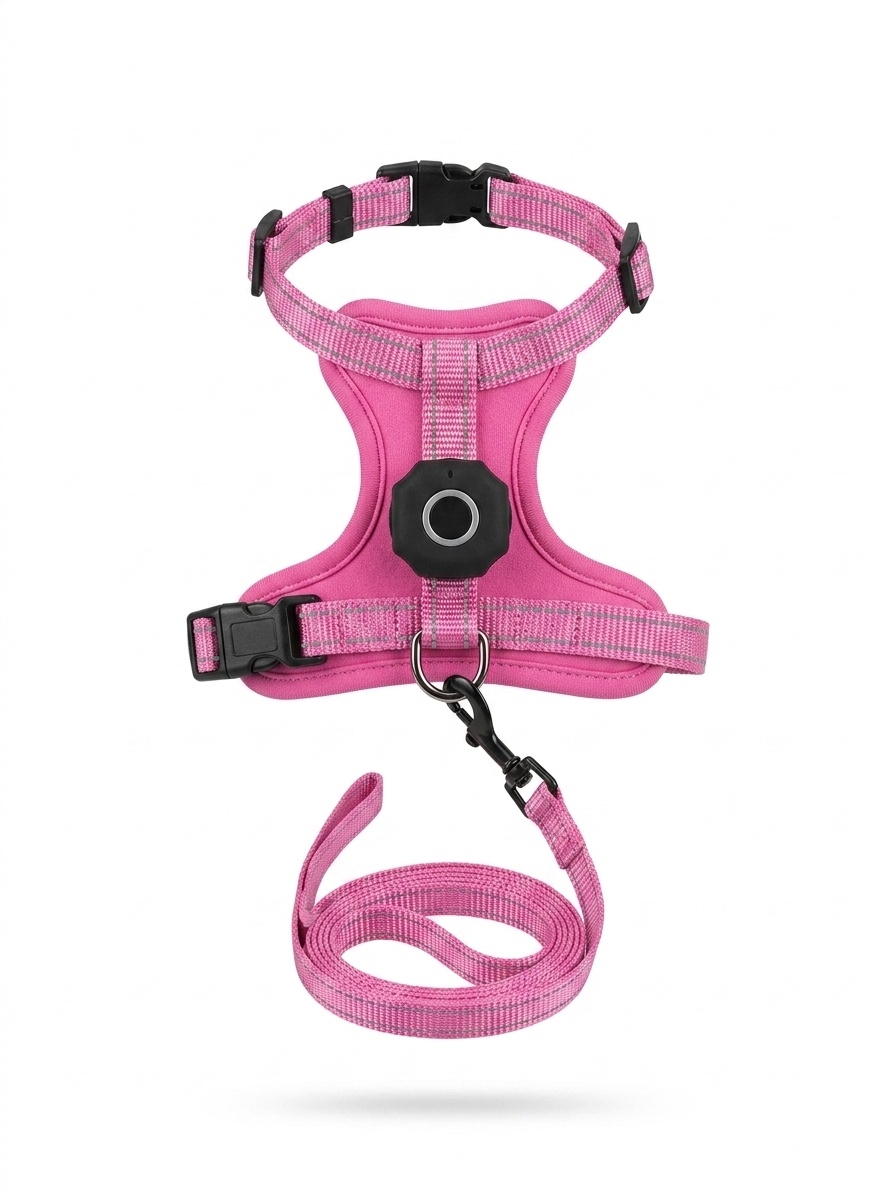 Anti-Escape Cat Harness & Leash Set with GPS Tracker Holder