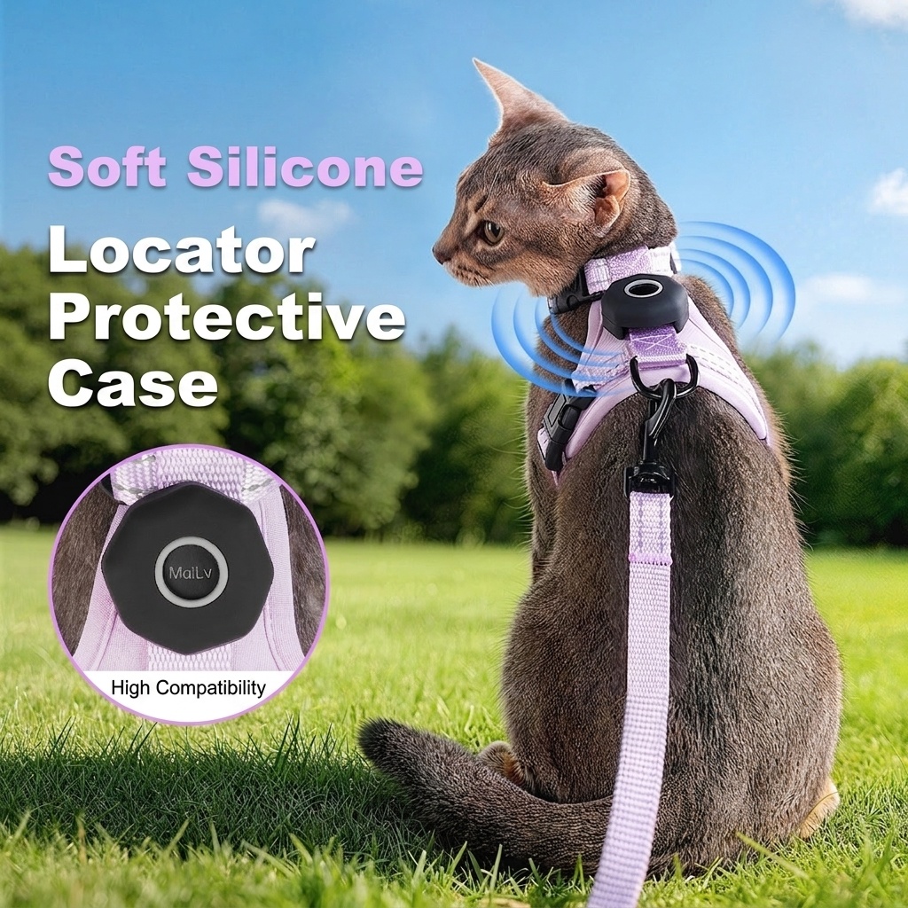 Anti-Escape Cat Harness & Leash Set with GPS Tracker Holder