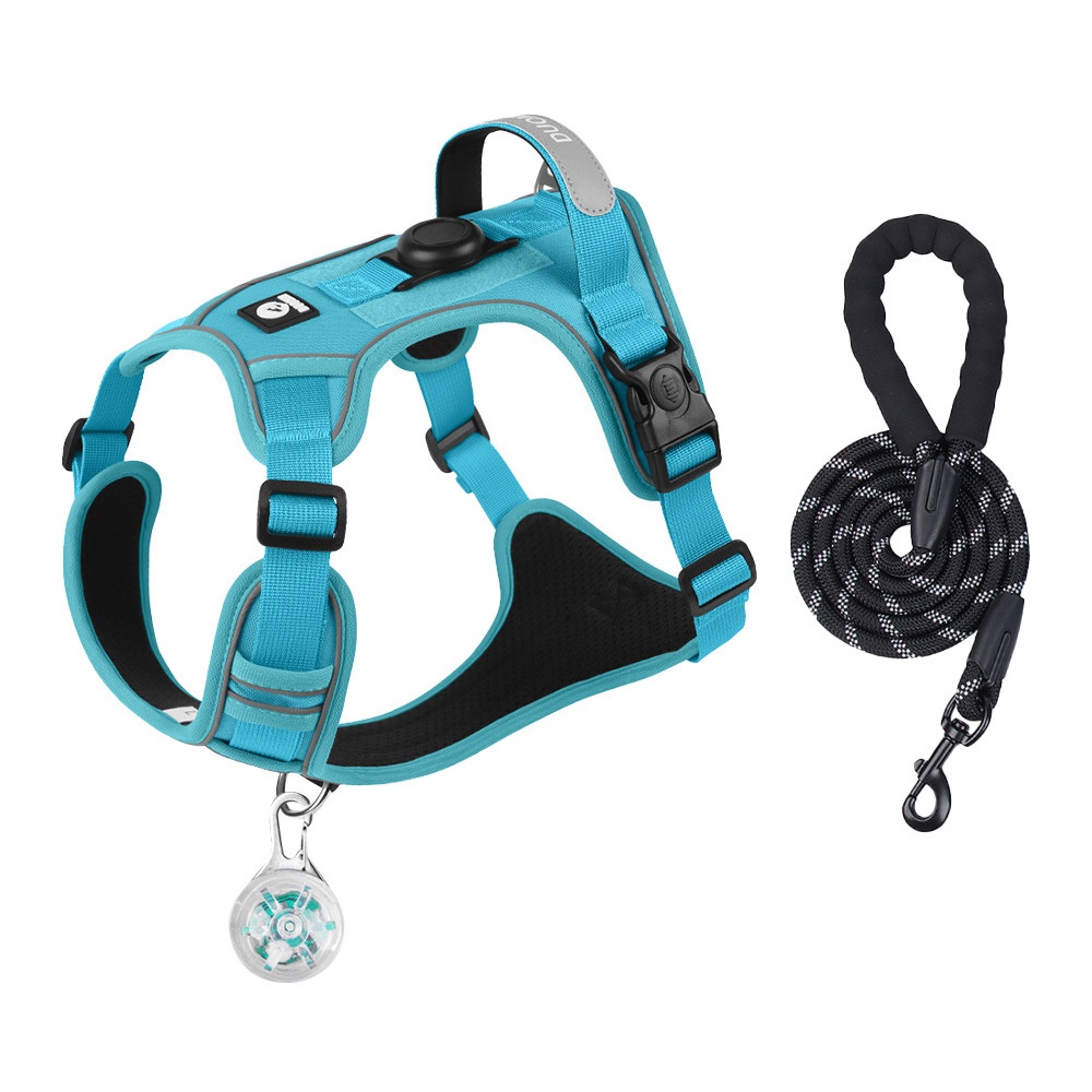 No-Pull Dog Harness with AirTag Holder & Reflective Leash