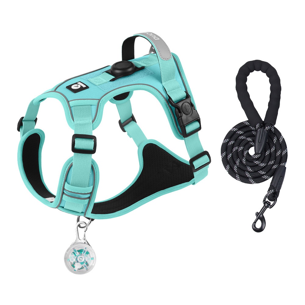 No-Pull Dog Harness with AirTag Holder & Reflective Leash