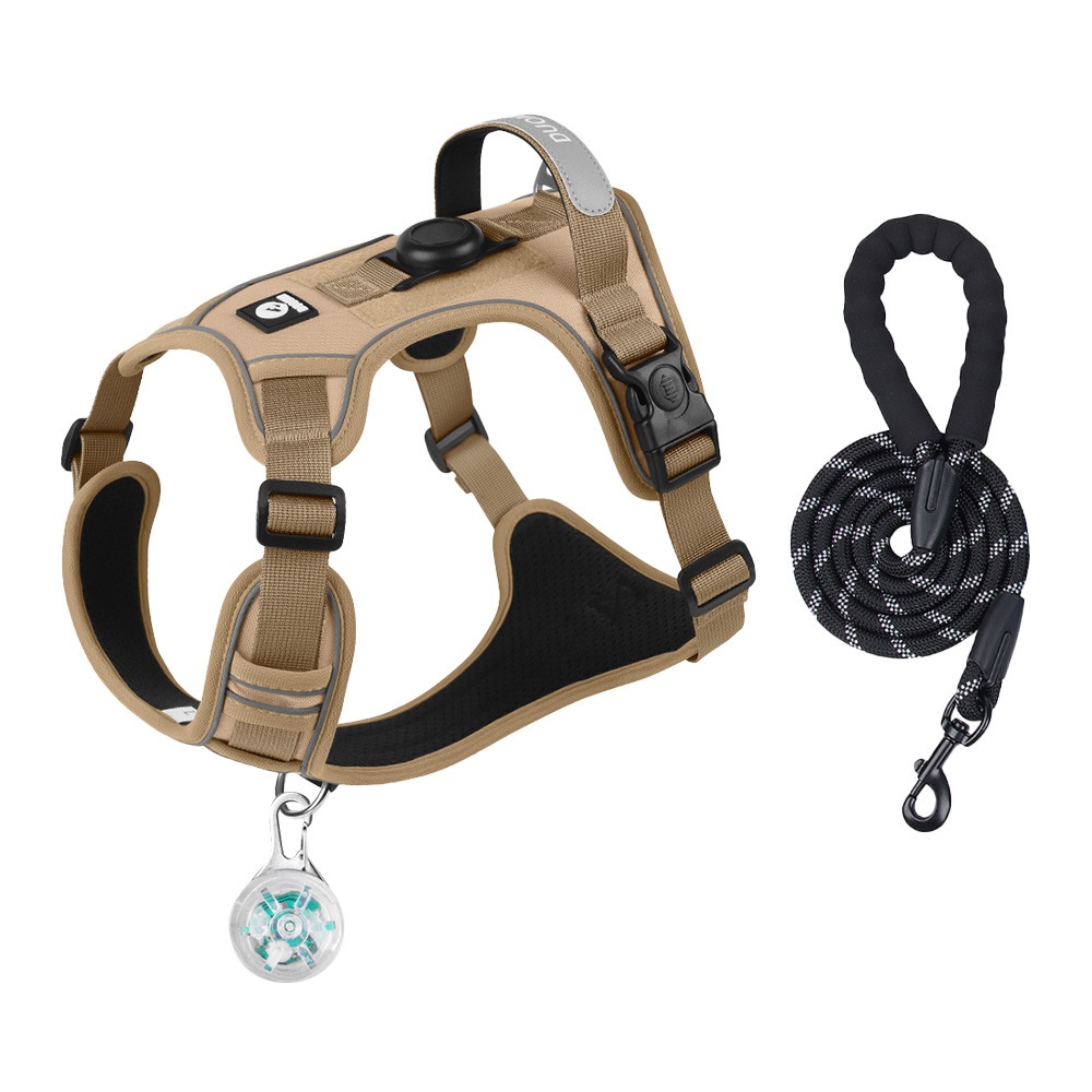 No-Pull Dog Harness with AirTag Holder & Reflective Leash