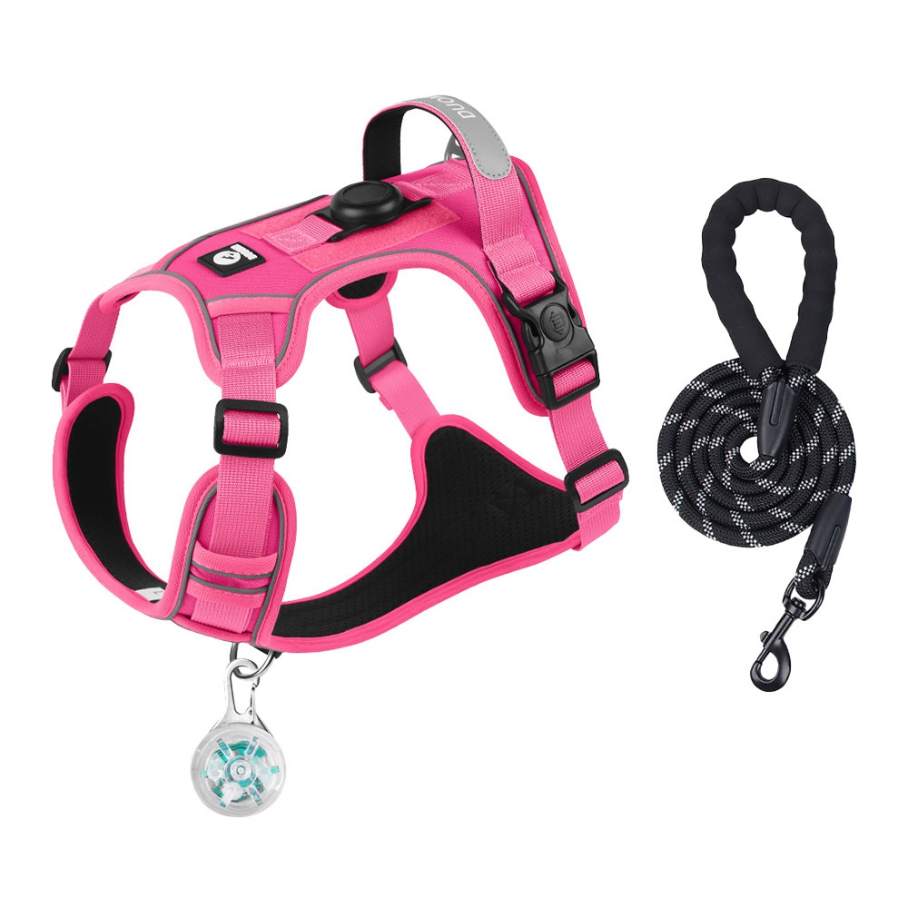 No-Pull Dog Harness with AirTag Holder & Reflective Leash