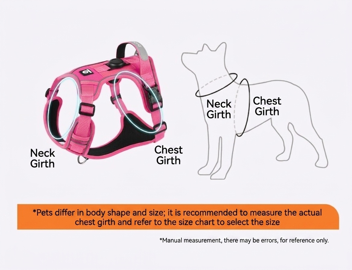 No-Pull Dog Harness with AirTag Holder & Reflective Leash