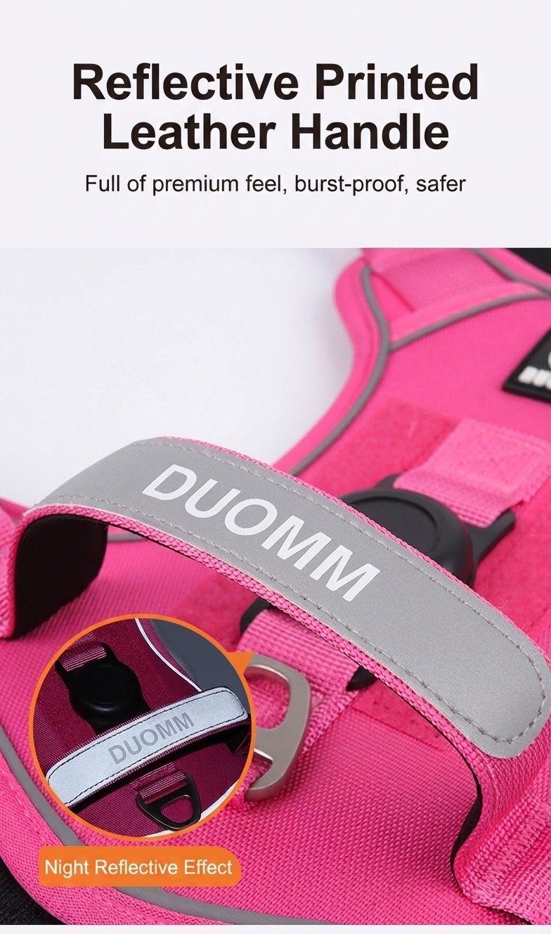No-Pull Dog Harness with AirTag Holder & Reflective Leash