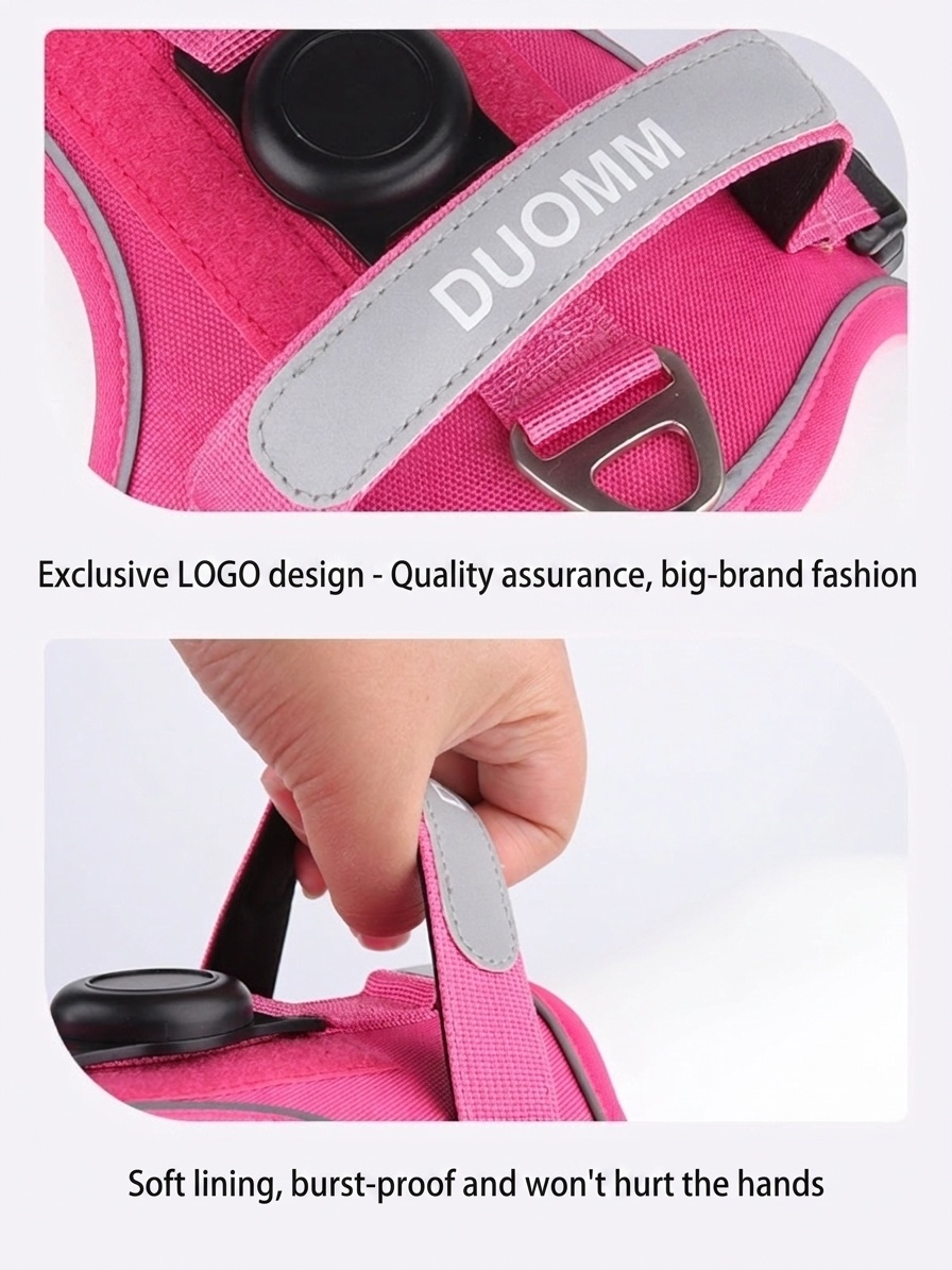 No-Pull Dog Harness with AirTag Holder & Reflective Leash