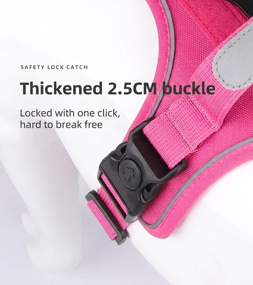 No-Pull Dog Harness with AirTag Holder & Reflective Leash