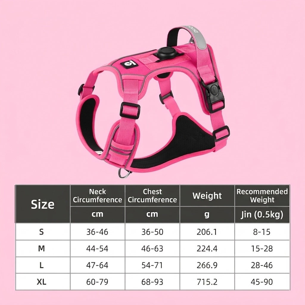 No-Pull Dog Harness with AirTag Holder & Reflective Leash
