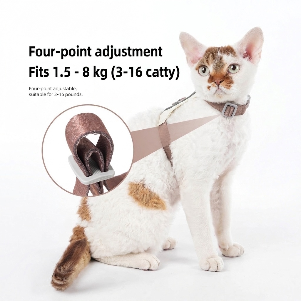 Lightweight Adjustable Cat Harness & Leash Set - Escape Proof