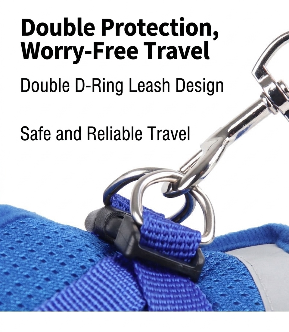 Breathable Mesh Pet Harness & Leash Set with Reflective Strip