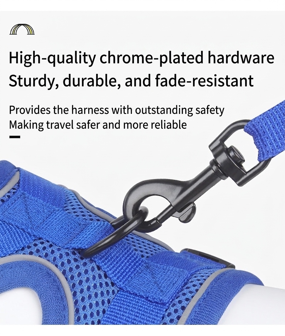 Breathable No-Pull Pet Harness & Leash Set for Dogs & Cats