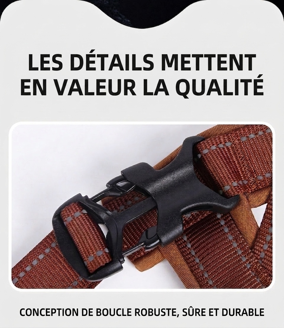 Harnais pour chien rembourré, réfléchissant et anti-traction - Réglable et respirant