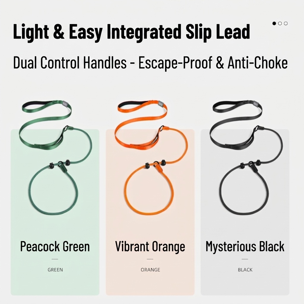 Nylon P-Rope Dog Leash & Collar Combo for Training & Walking