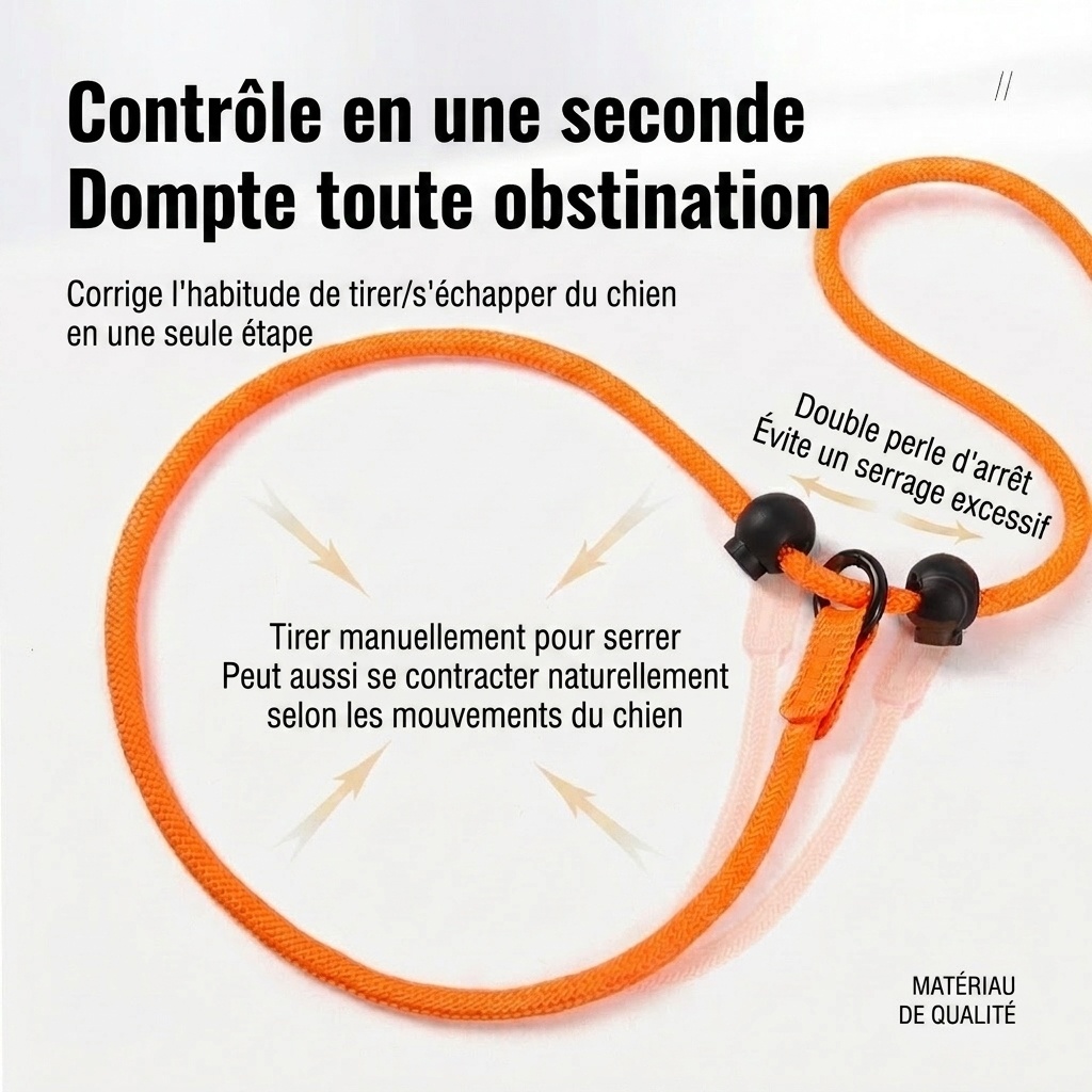 Ensemble laisse et collier en nylon pour chien, idéal pour l'éducation et la promenade.