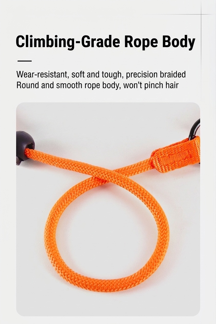 Nylon P-Rope Dog Leash & Collar Combo for Training & Walking