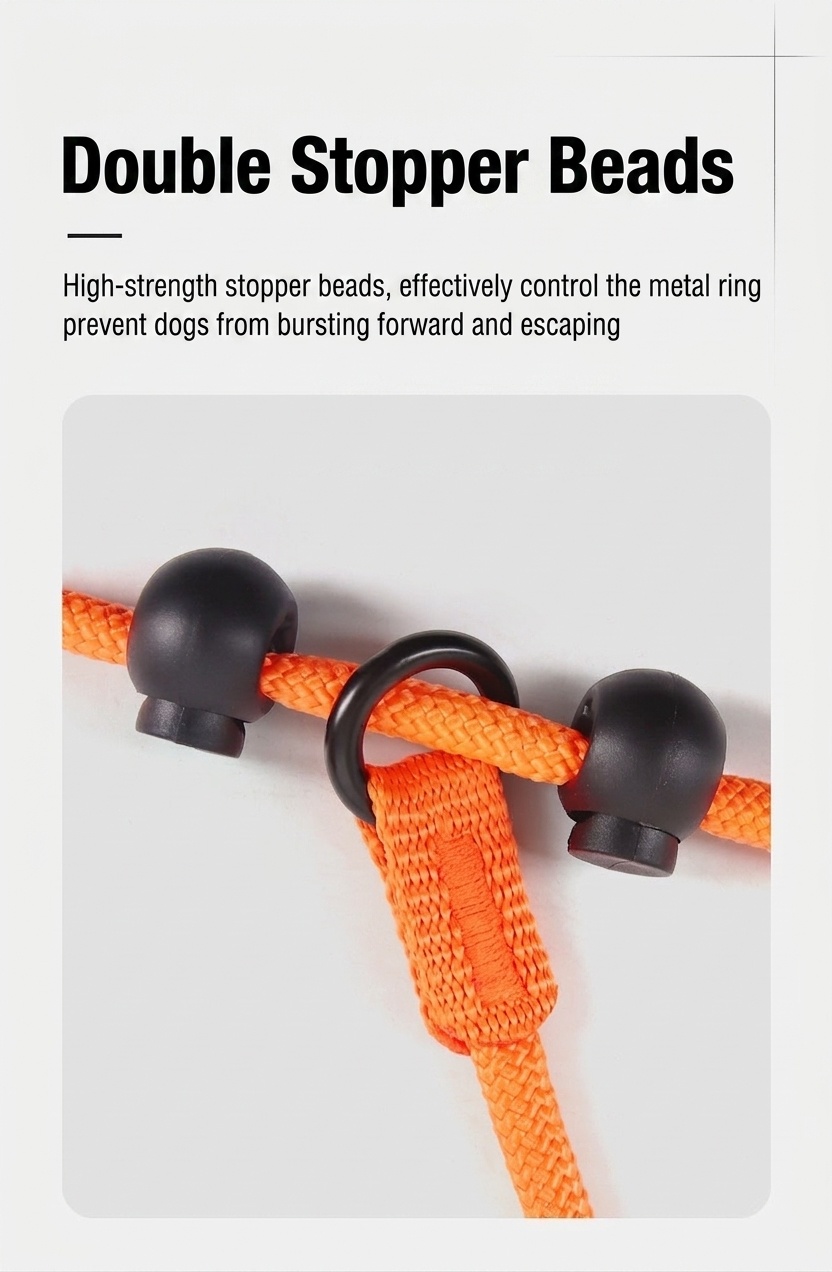 Nylon P-Rope Dog Leash & Collar Combo for Training & Walking