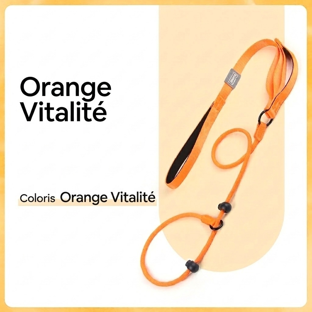 Ensemble laisse et collier en nylon pour chien, idéal pour l'éducation et la promenade.