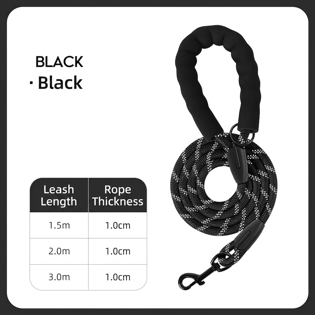 Reflective Dog Leash with Padded Handle - Durable Nylon Pet Lead