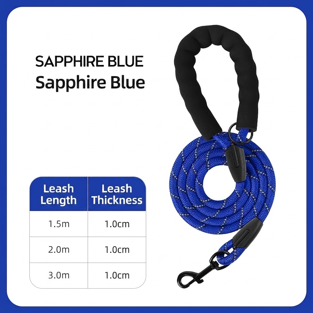 Reflective Dog Leash with Padded Handle - Durable Nylon Pet Lead