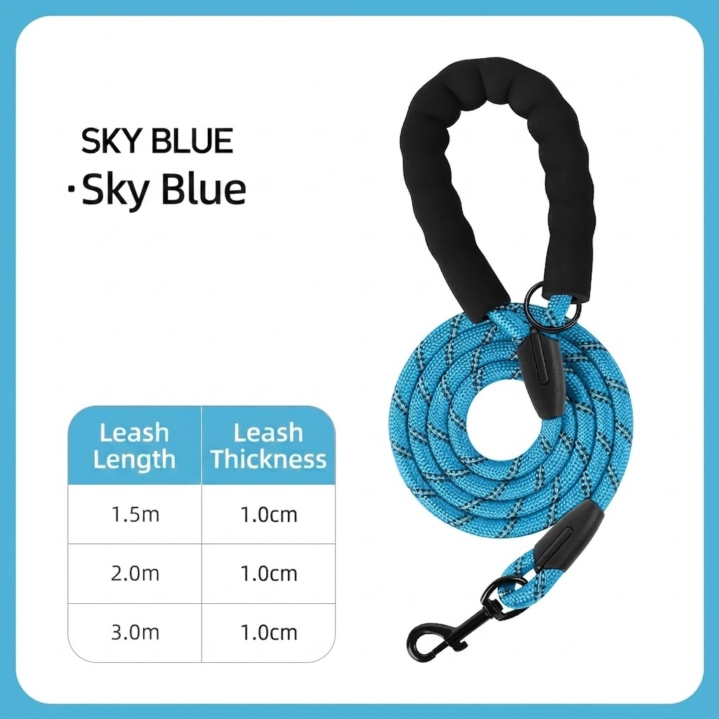 Reflective Dog Leash with Padded Handle - Durable Nylon Pet Lead