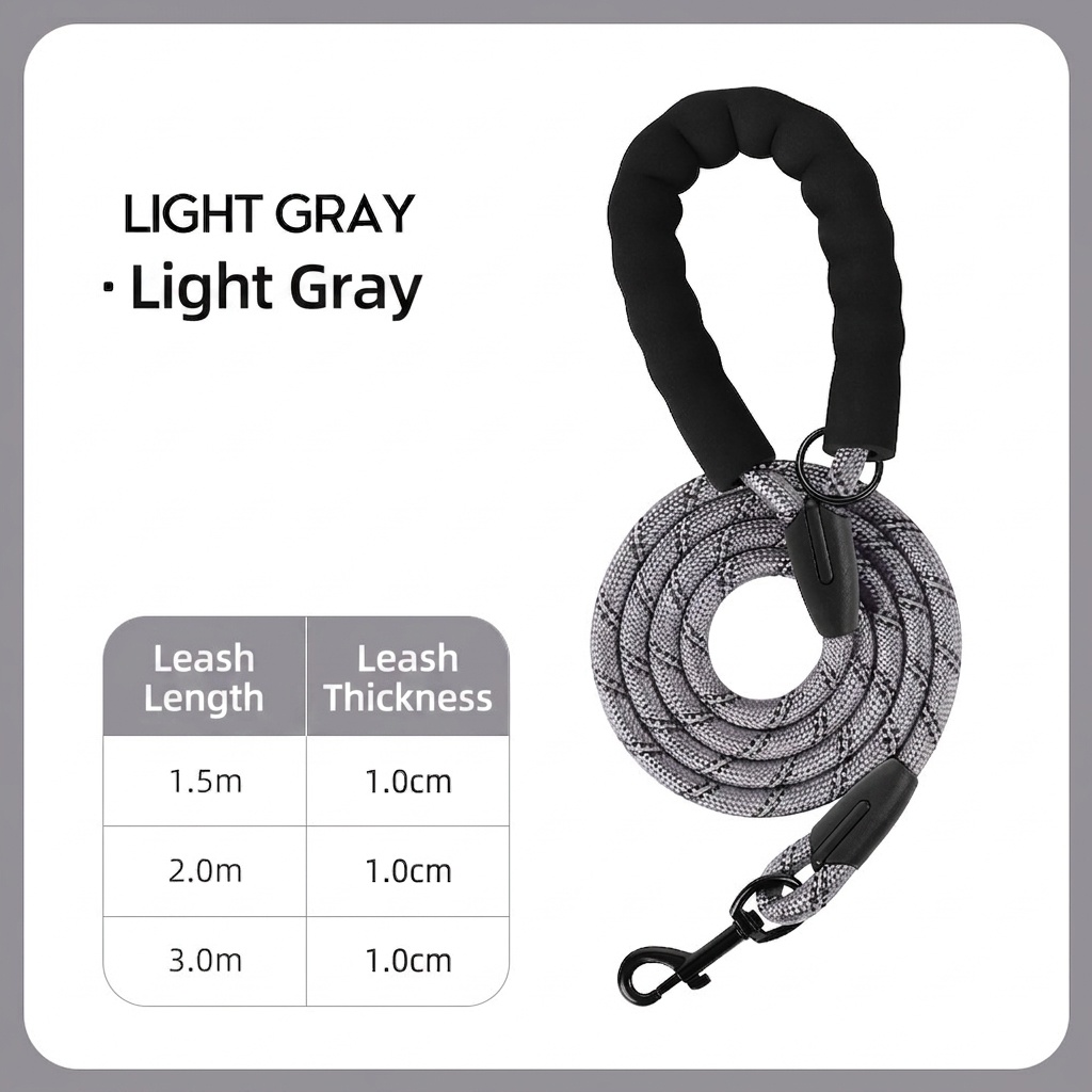 Reflective Dog Leash with Padded Handle - Durable Nylon Pet Lead