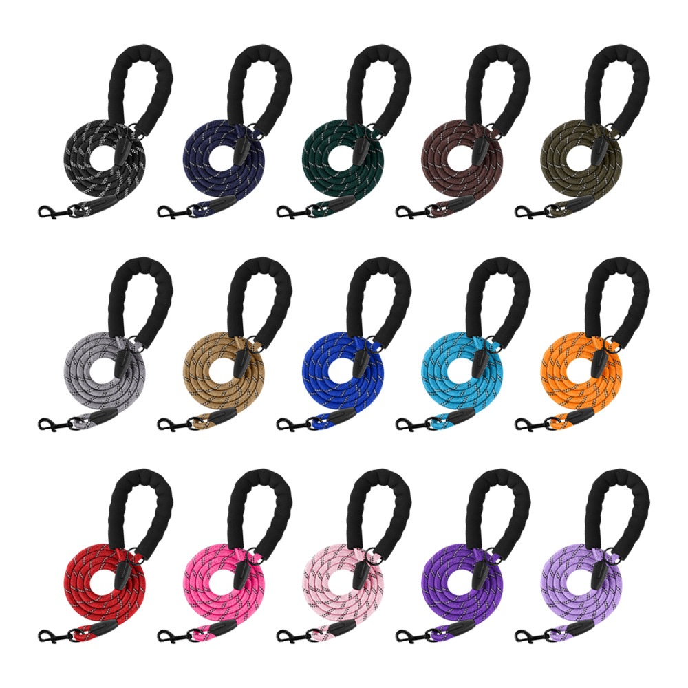 Reflective Dog Leash with Padded Handle - Durable Nylon Pet Lead