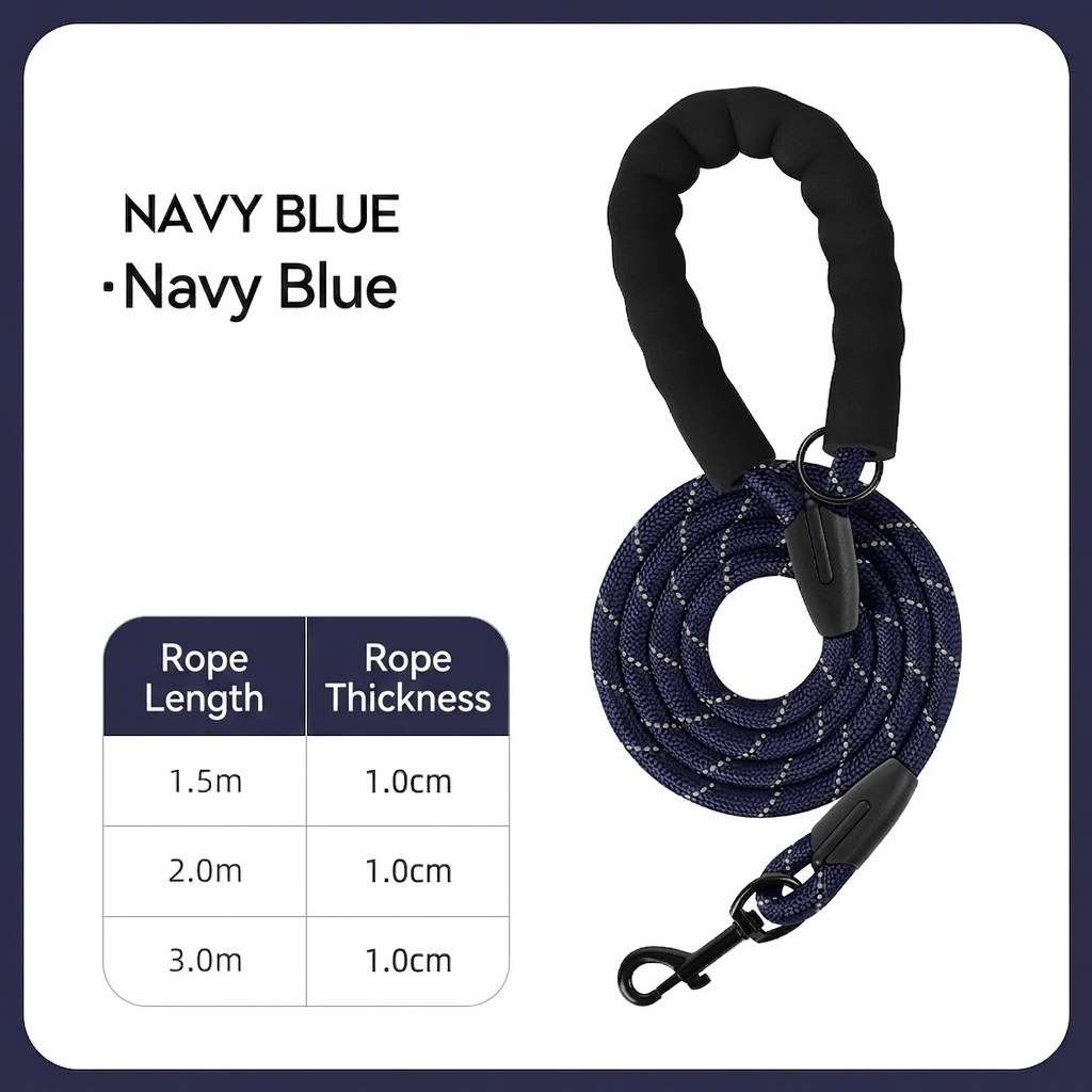Reflective Dog Leash with Padded Handle - Durable Nylon Pet Lead