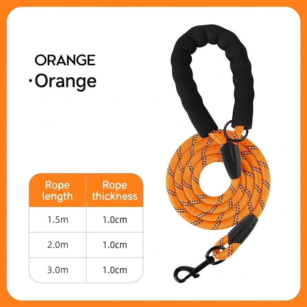Reflective Dog Leash with Padded Handle - Durable Nylon Pet Lead