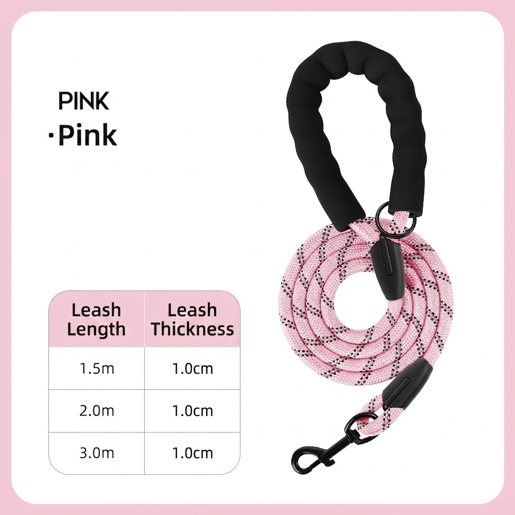 Reflective Dog Leash with Padded Handle - Durable Nylon Pet Lead