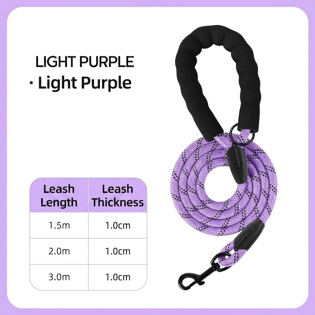 Reflective Dog Leash with Padded Handle - Durable Nylon Pet Lead