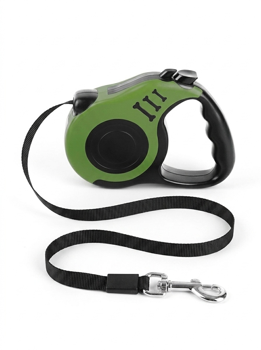 Retractable Dog Leash with One-Button Lock & Ergonomic Handle