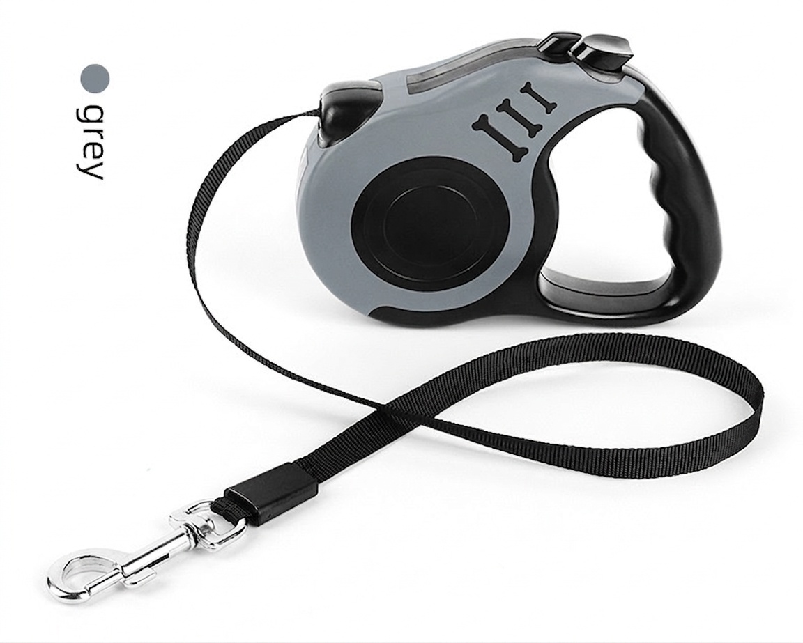 Retractable Dog Leash with One-Button Lock & Ergonomic Handle