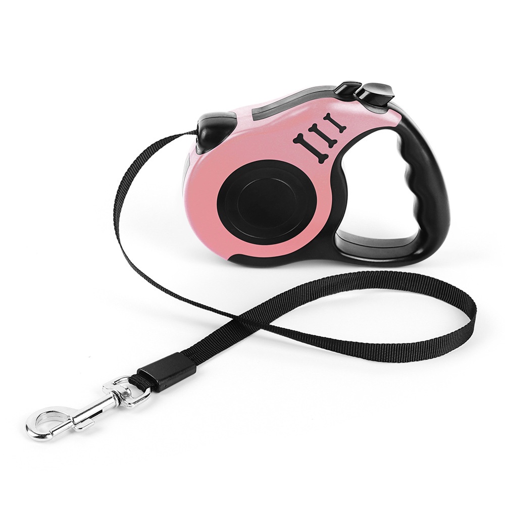 Retractable Dog Leash with One-Button Lock & Ergonomic Handle