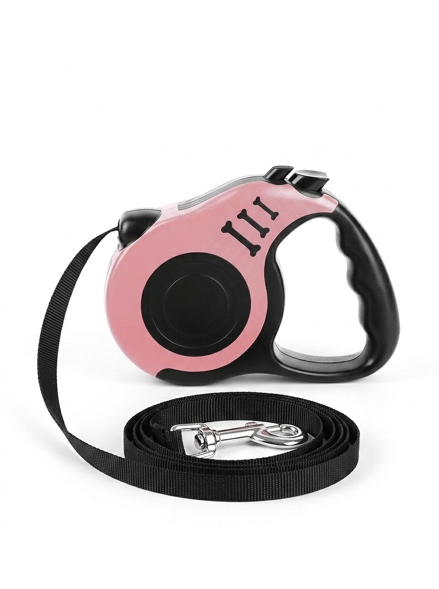 Retractable Dog Leash with One-Button Lock & Ergonomic Handle