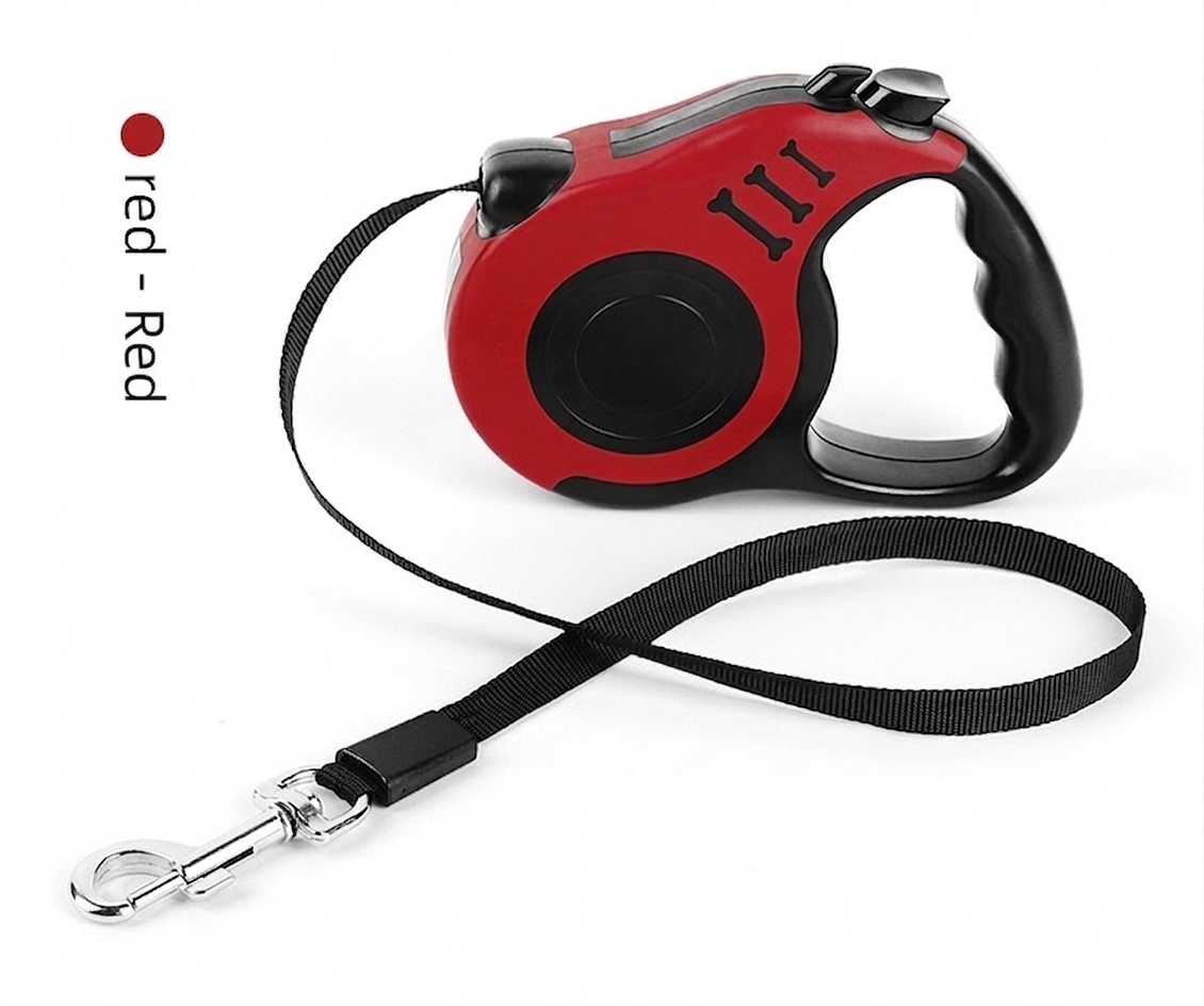Retractable Dog Leash with One-Button Lock & Ergonomic Handle