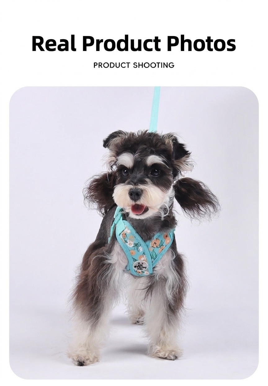 Floral X-Design Pet Floral Harness & Leash Set - Adjustable & Breathable