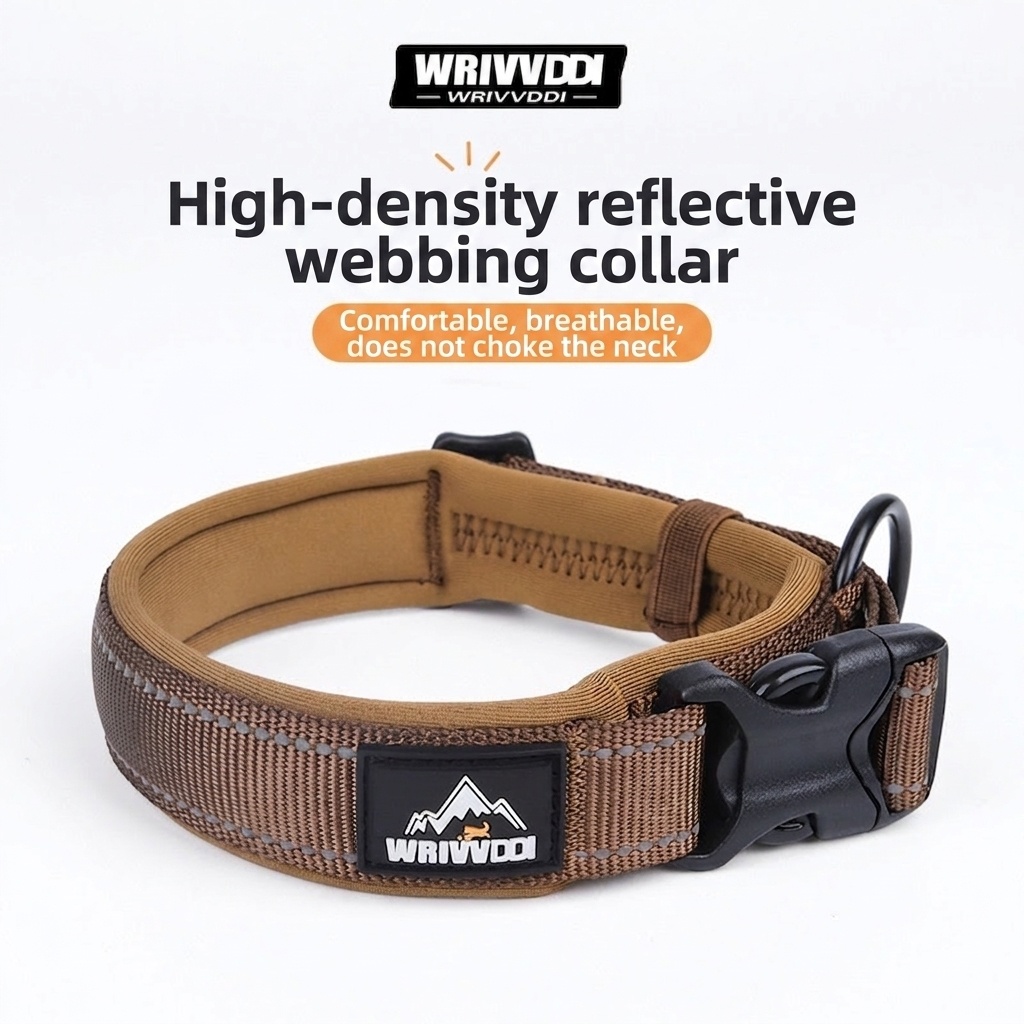 Reflective Padded Dog Collar - Adjustable & Comfortable Pet Safety