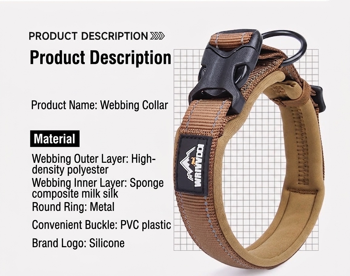 Reflective Padded Dog Collar - Adjustable & Comfortable Pet Safety