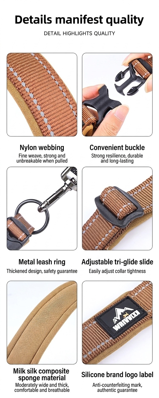 Reflective Padded Dog Collar - Adjustable & Comfortable Pet Safety