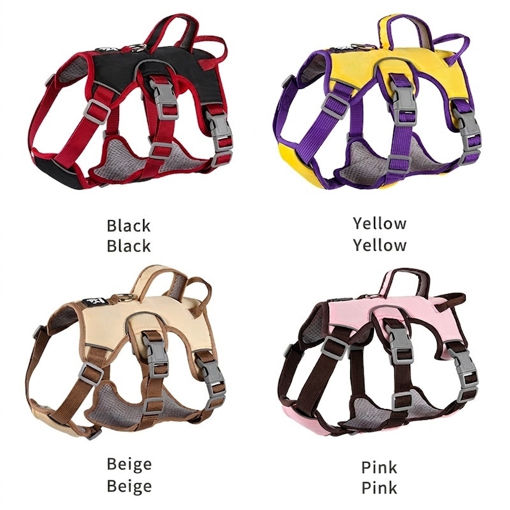 Adjustable No-Pull Dog Harness with Handle & Reflective Trim