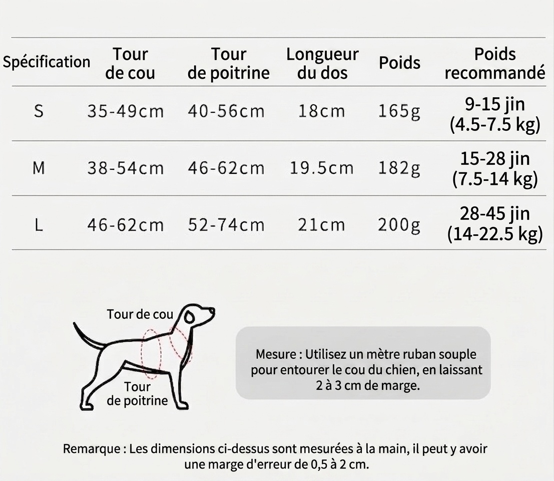 Harnais pour chien réglable anti-traction avec poignée et bordure réfléchissante